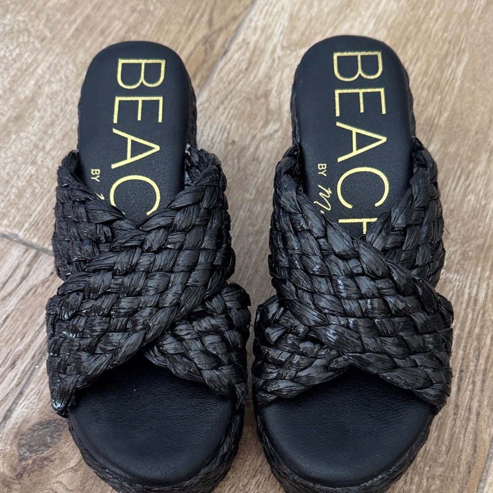 Beach by Matisse Black Woven Sandals